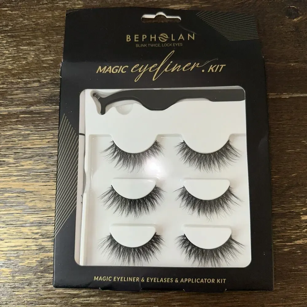 Bepholan Magic‎ Eyeliner & Eyelashes + Applicator Kit 3 Pair